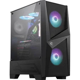 MSI MAG FORGE 100R Boîtier PC ATX Noir avec Fenêtre en Verre Trempé - Support Rad 240mm Avant/Haut, 120mm Arrière