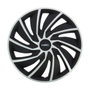 WRC Lot de 4 enjoliveurs bicolores Turbo 14 pouces gris et noir