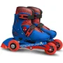 Stamp Patins à Roulettes Enfants Ajustables SPIDERMAN Taille 27-30 - Bleu avec Roulements à Billes et Frein Arrière
