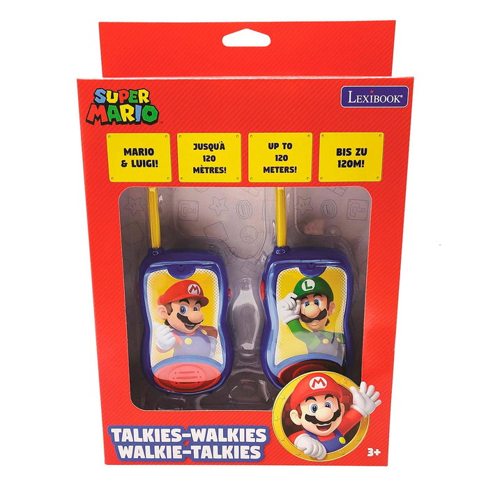 Lexibook Super Mario - Walkie-talkies avec licence officielle, portée 120 mètres, pince de ceinture, pour enfants à partir de 3 ans