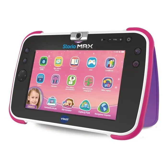 Vtech Storio Max XL 2.0 - Tablette éducative Android 7" rose pour enfants 3-11 ans, écran capacitif HD, 8 Go, applications incluses