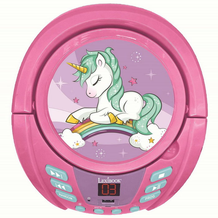 Lexibook Lecteur CD Portable Bluetooth Licorne Violet Rose Lexibook Lecteur CD Portable Bluetooth Licorne Violet Rose
