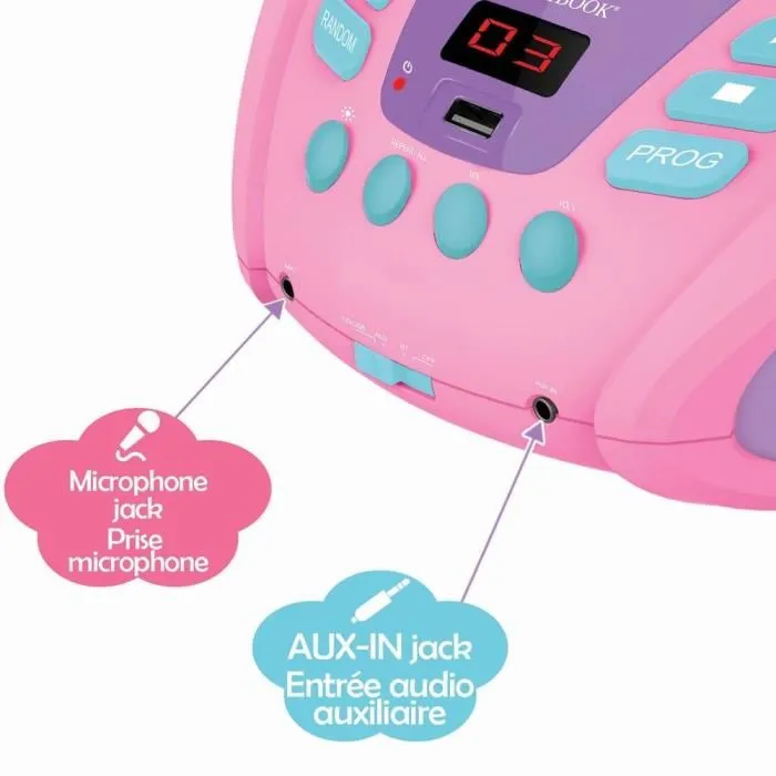 Lexibook Lecteur CD Portable Bluetooth Licorne Violet Rose Lexibook Lecteur CD Portable Bluetooth Licorne Violet Rose
