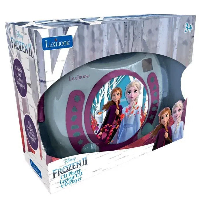 Lexibook Lecteur CD Portable avec 2 Microphones LED - La Reine des Neiges Disney, Prise Casque, Fonction Programmation et Répétition, Alimentation Secteur ou Piles Lexibook Lecteur CD Portable avec 2 Microphones LED - La Reine des Neiges Disney, Prise Casque, Fonction Programmation et Répétition, Alimentation Secteur ou Piles