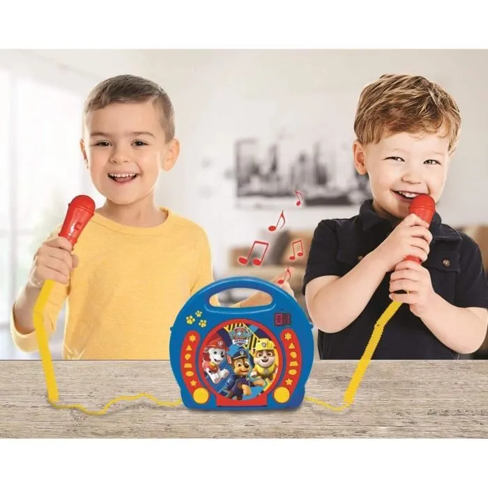 Lexibook Lecteur CD Karaoké Enfant Pat' Patrouille avec 2 Microphones - Joue et Chante avec tes Héros