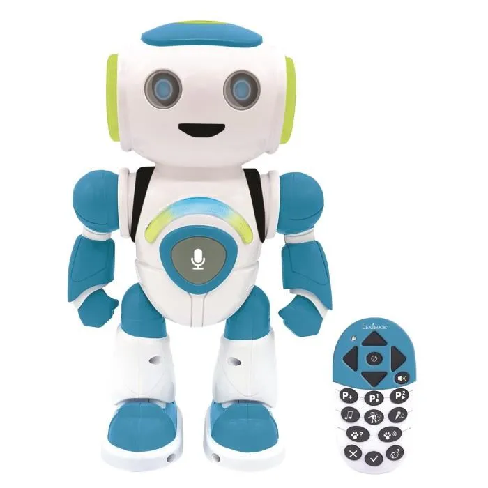 Lexibook Powerman Junior - Robot éducatif intelligent programmable pour enfants, avec télécommande, jeu de devinettes, effets sonores et lumineux, langue française Lexibook Powerman Junior - Robot éducatif intelligent programmable pour enfants, avec télécommande, jeu de devinettes, effets sonores et lumineux, langue française