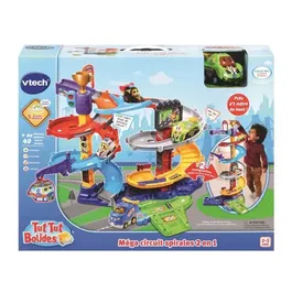 VTech - Mégacircuit Spirales 2 en 1 Tut Tut Bolides - Circuit de voitures avec lanceur et aiguillage automatique - Titouan Fou du Volant