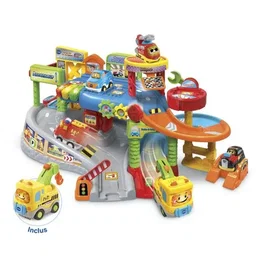 VTech - Garage interactif Tut Tut Bolides avec véhicule Éthan le pro de la dépane - Jouet parlant et musical avec crochet de remorquage - De 1 à 5 ans