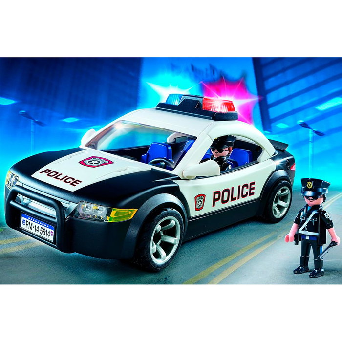 Playmobil - Voiture de Police Américaine City Action 5673 - Set Exclusif avec 2 Figurines et Lumière Électronique Clignotante - +4 ans