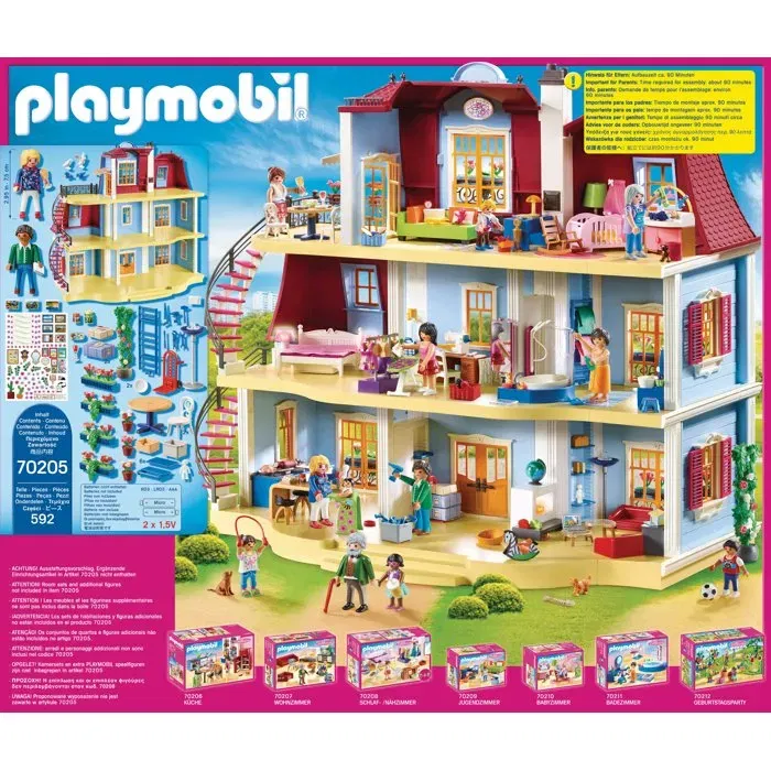 PLAYMOBIL 70205 Grande Maison Traditionnelle Maison de Poupée - 592 Pièces - Jouet de Construction - À Partir de 4 Ans