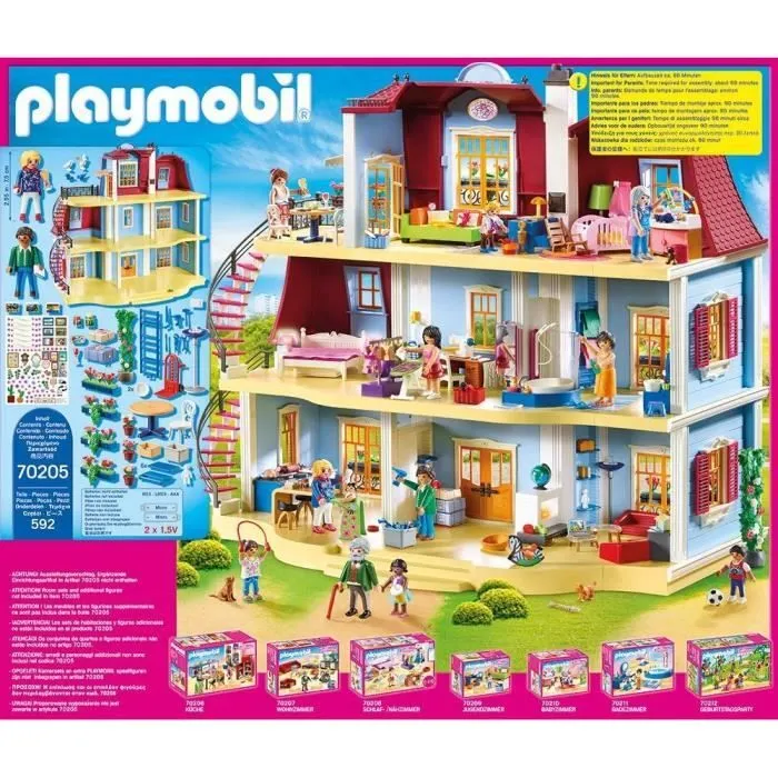PLAYMOBIL 70205 Grande Maison Traditionnelle Maison de Poupée - 592 Pièces - Jouet de Construction - À Partir de 4 Ans