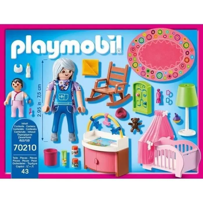 Playmobil 70210 Maison de poupée traditionnelle - Chambre de bébé avec 100 pièces, berceau et accessoires - Jouet enfant dès 4 ans