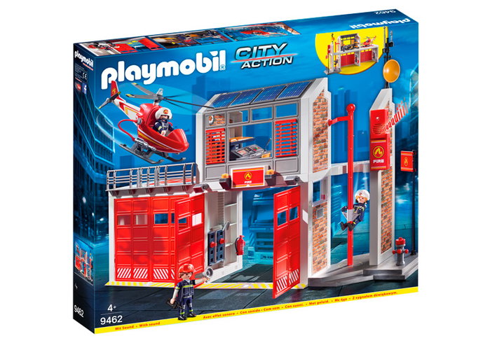 Playmobil 9462 Caserne de pompiers avec hélicoptère City Action