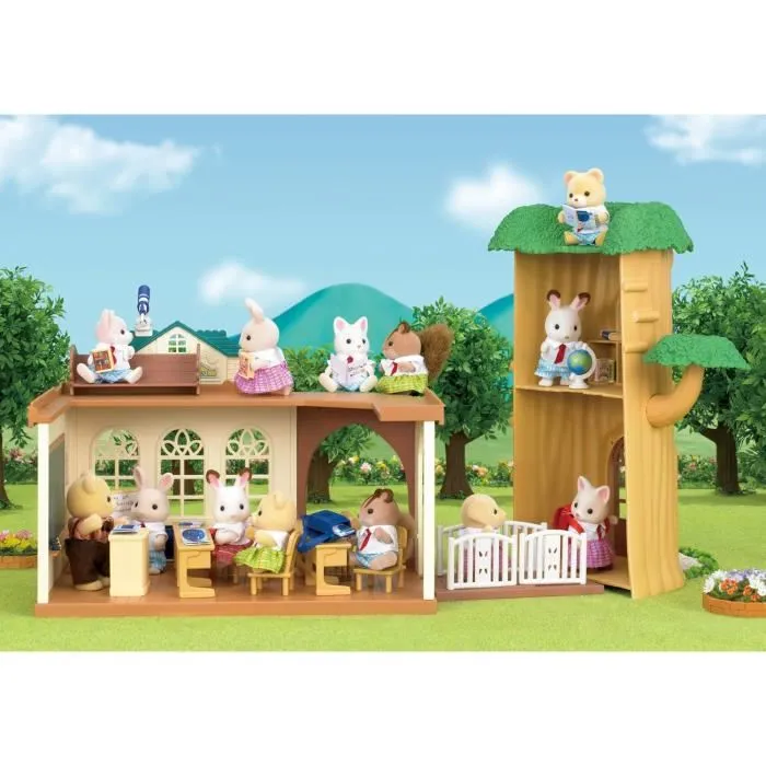 Sylvanian Families - 5105 L'école de la forêt - Salle de classe pour 6 enfants avec meubles et arbre