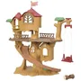 Sylvanian Families - Cabane dans les arbres avec balançoire mécanique et toboggan pour bébés - Jouet de figurines - Maison de jeu 4 pièces et terrasse