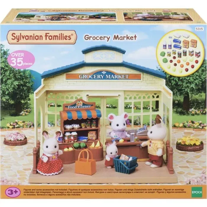 Sylvanian Families 5315 Le supermarché - Figurine et commerce jouet en plastique multicolore pour enfants à partir de 3 ans