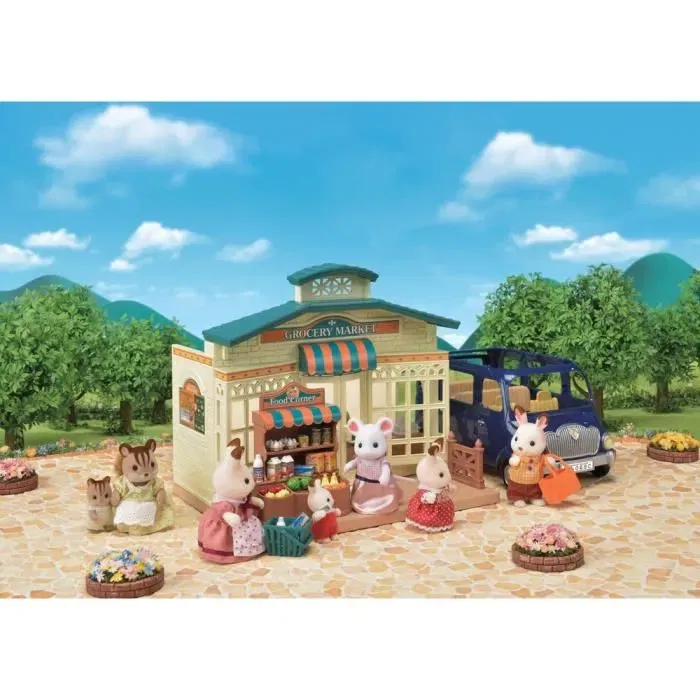 Sylvanian Families 5315 Le supermarché - Figurine et commerce jouet en plastique multicolore pour enfants à partir de 3 ans