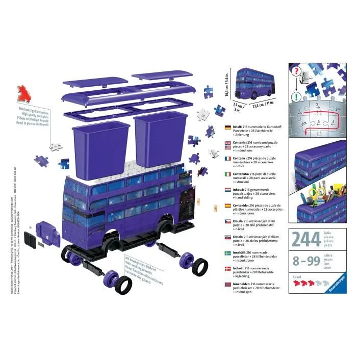 Ravensburger Puzzle 3D Magicobus - Harry Potter - 216 Pièces - Sans Colle - À Partir de 12 Ans