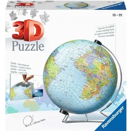 Ravensburger - Puzzle 3D Globe Éducatif 540 Pièces - Assemblage Sans Colle - Pour Enfants et Adultes à Partir de 10 Ans