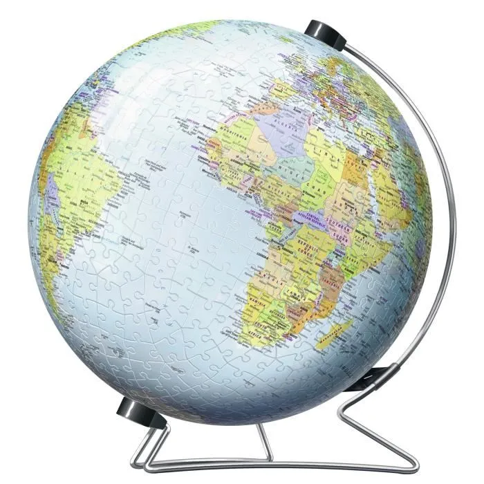 Ravensburger - Puzzle 3D Globe Éducatif 540 Pièces - Assemblage Sans Colle - Pour Enfants et Adultes à Partir de 10 Ans
