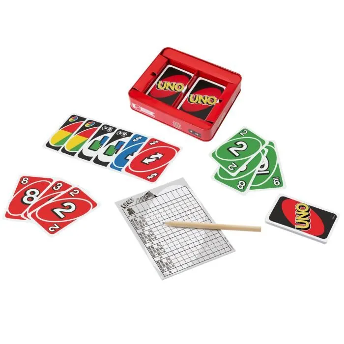 Mattel Games Uno Deluxe K0888 - Jeu de cartes familial avec cartes Action - A partir de 7 ans Mattel Games Uno Deluxe K0888 - Jeu de cartes familial avec cartes Action - A partir de 7 ans