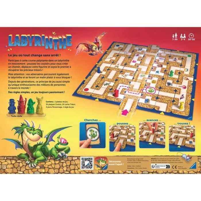 Ravensburger Jeu de société Labyrinthe - Chasse au trésor dans un labyrinthe en mouvement - Jeu familial à partir de 7 ans