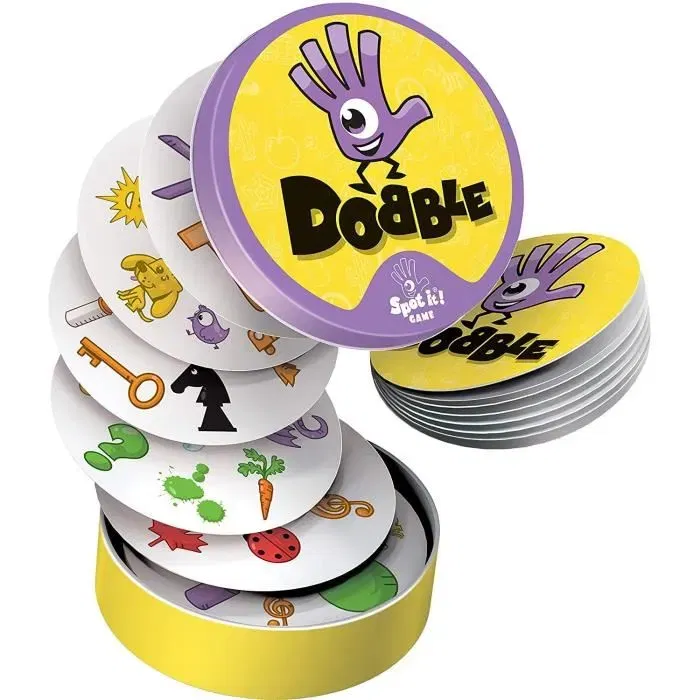 Dobble - Édition 2021 - Jeu de société de rapidité et d'observation, 55 cartes, 5 mini-jeux, de 2 à 8 joueurs à partir de 6 ans, français