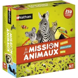 Nathan - Jeu de Société Mission Animaux - Jeu d'Observation et de Rapidité avec 250 Photos Réelles - Pour Jusqu'à 6 Joueurs