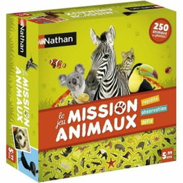Nathan Mission Animaux - Jeu de Société d'Observation et de Rapidité avec 250 Photos Réelles