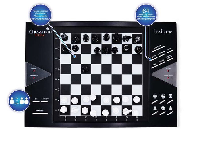 Lexibook Chessman Elite - Jeu d'échecs électronique noir et blanc