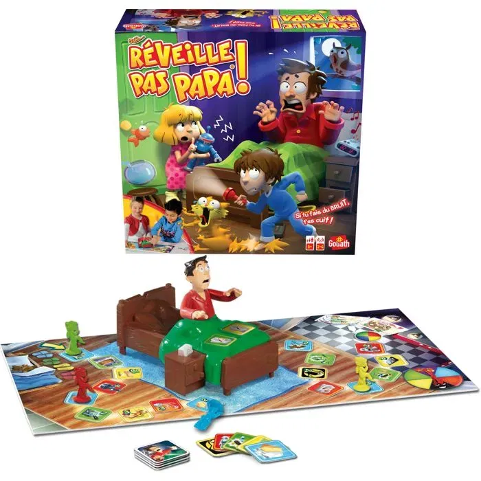 Goliath Jeu Réveille Pas Papa - Version Française - Jeu de société pour enfants 5 ans et plus, de 2 à 4 joueurs