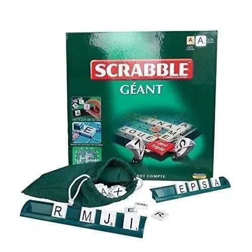 Mégableu - Scrabble GÉANT - Jeu de société - Version géante avec plateau +33% et lettres - Français