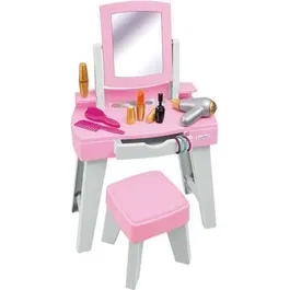 Ecoiffier Coiffeuse pour Enfants Ma Première Coiffeuse avec Tabouret et Accessoires Cosmétiques Jouet Imitation