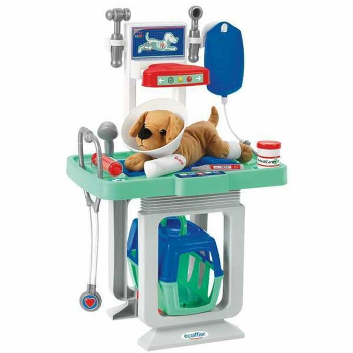 Ecoiffier Clinique vétérinaire avec chien en peluche et accessoires