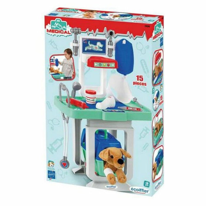 Ecoiffier Clinique vétérinaire avec chien en peluche et accessoires