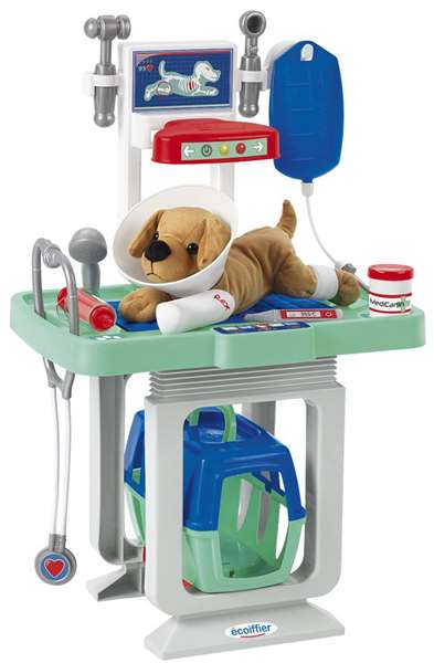 Ecoiffier Clinique vétérinaire avec chien en peluche et accessoires