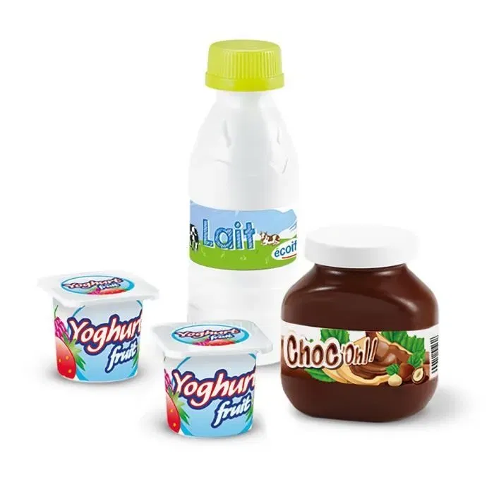 Ecoiffier Chef Pack Drive Accessoires Dinette - Ensemble de 20 pièces pour faire les courses - Provisions et aliments jouets pour enfants