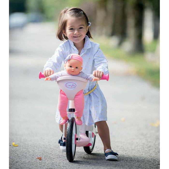 Smoby Draisienne Corolle Rose avec Porte-poupon intégré