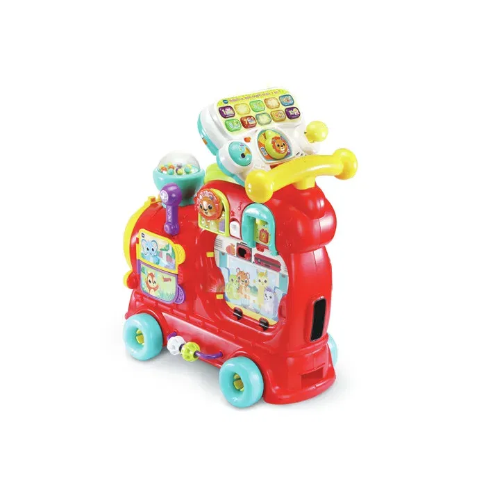VTech Baby Maxiloco Mon Trotti Train 7 en 1 - Porteur Musical Évolutif avec Tableau d'Activités, Toboggan et Chariot - Jouet d'Éveil pour Enfants de 12 à 36 Mois