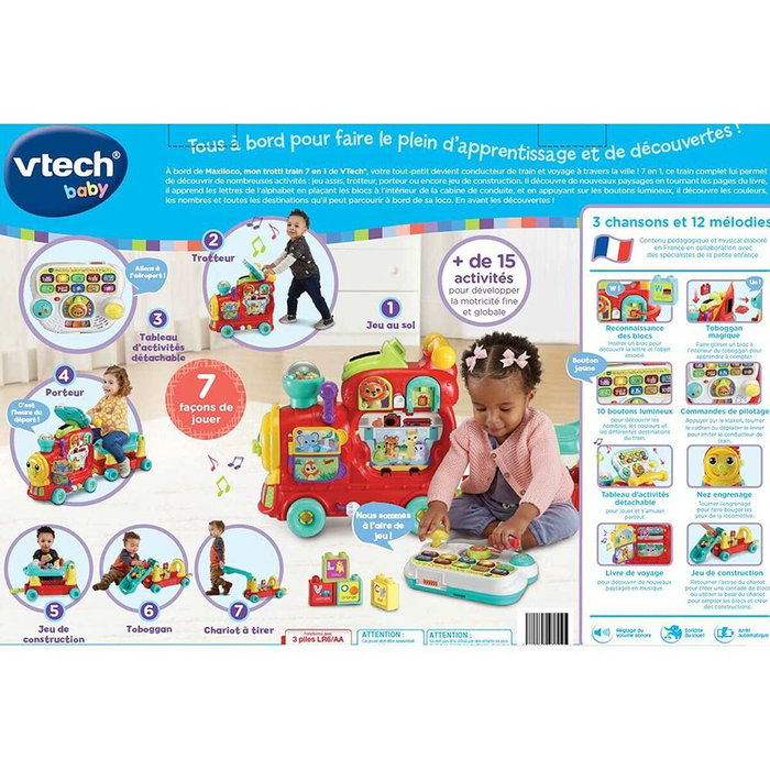 Vtech Baby Maxiloco Mon Trotti Train 7 en 1 - Rouge - Musical Vtech Baby Maxiloco Mon Trotti Train 7 en 1 - Rouge - Musical