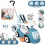 Smoby Porteur Maestro Balade Bleu Évolutif 3 en 1 - Trotteur et Porteur pour Enfant dès 6 mois, avec Canne Parentale, Harnais, Coffre à Jouets et Roues Silencieuses