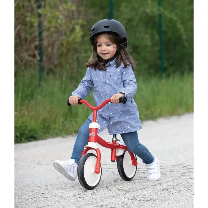 Smoby Draisienne Rookie en métal rouge pour enfant - Vélo d'équilibre léger à selle réglable et roues silencieuses, pour 2 ans et plus