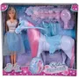 Simba - Poupée Mannequin Steffi Love Princesse et Cheval 29cm, avec Cheval, Robe, Tiare et Accessoires de Coiffure - Pour Enfants de 3 à 8 ans