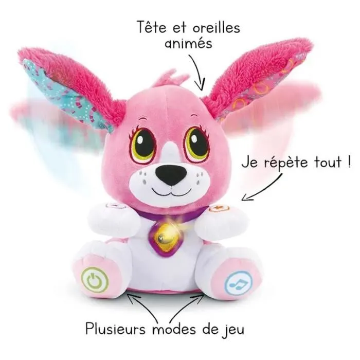 VTech Baby - Toutou parle avec moi - Peluche interactive rose pour l'apprentissage du langage, chiffres, couleurs et émotions VTech Baby - Toutou parle avec moi - Peluche interactive rose pour l'apprentissage du langage, chiffres, couleurs et émotions