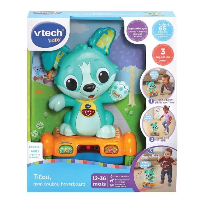 Vtech Baby Titou, Mon Toutou Hoverboard - Chien Malicieux à 3 Roues avec Capteurs - Jouet d'Éveil pour Enfants 12 à 36 Mois - Piles Fournies Vtech Baby Titou, Mon Toutou Hoverboard - Chien Malicieux à 3 Roues avec Capteurs - Jouet d'Éveil pour Enfants 12 à 36 Mois - Piles Fournies