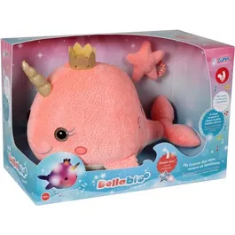 Gipsy - Peluche musicale et lumineuse Bella Bloo le narval 35 cm, licorne des mers en mouvement