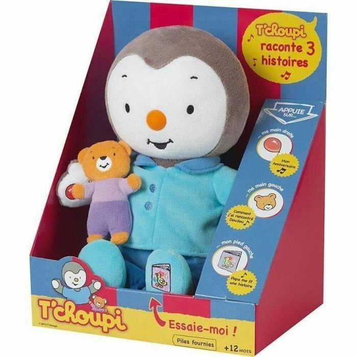 Jemini Peluche T'choupi Raconte-moi une histoire - 30 cm - Bleu