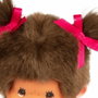 Bandai Monchhichi Peluche Fille avec Bavoir Rose et Blanc 20 cm