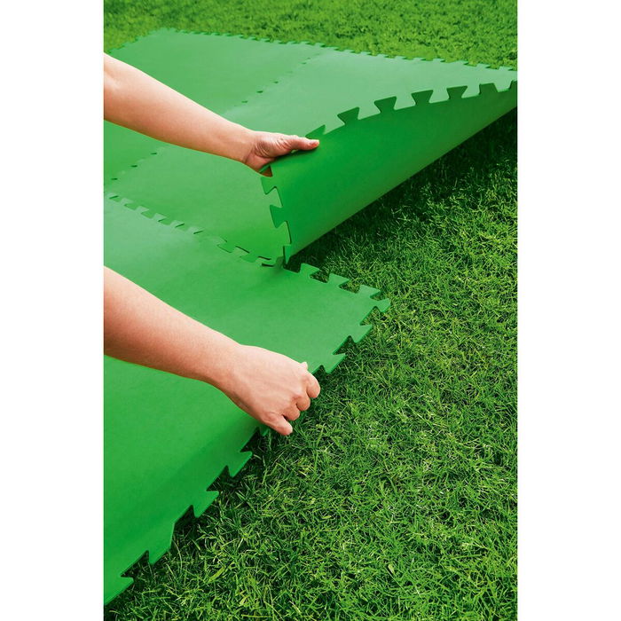 Bestway Sol de Piscine en Mousse Vert 9 Pièces 78x78 cm Jardin 58636