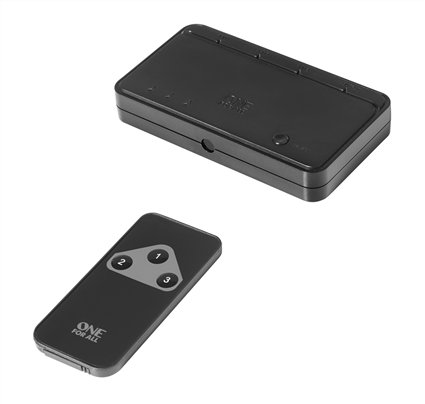 One For All SV1630 Commutateur HDMI Full HD 3 Ports vers 1 - Pour connecter 3 appareils à votre TV avec un seul câble HDMI, sans alimentation externe nécessaire